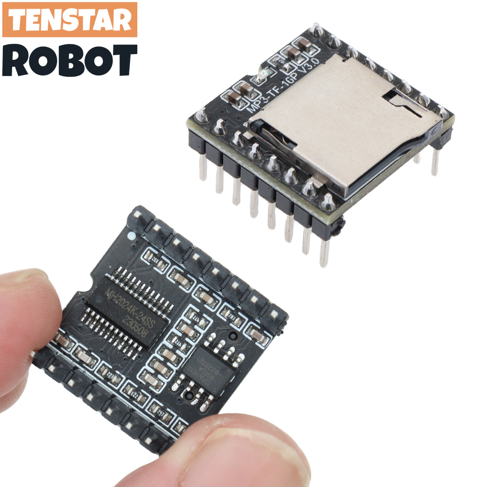 DFPlayer Mini MP3 Player Módulo MP3 Placa De Decodificação De Voz Suporte Do Cartão TF U-Disk IO/Porta Serial/AD Para