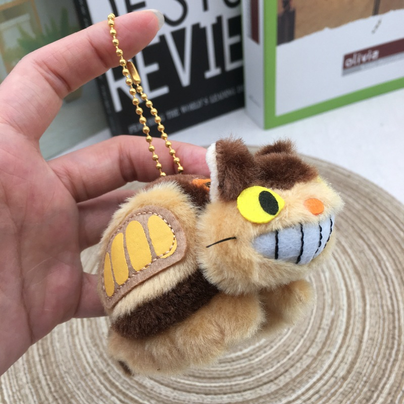 11cm Ônibus Brinquedos De Pelúcia Anime Mei E O Gatinho Chaveiros Boneca Kawaii Gato Recheado Macio Das Crianças Present