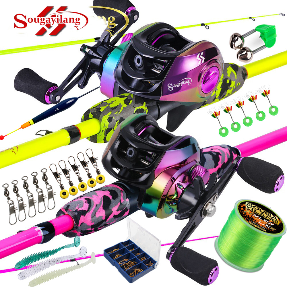 Sougayilang 1.8m 5 Seções Linha De Carretel De Vara De Pesca Em Fibra De Carbono Lure Combos 19 + 1 7.2 : 1 High Speed Max Drag 15kg em Oferta na Shopee