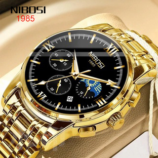 NIBOSI 2022 Nova Moda Mens Relógios com Aço Inoxidável Simples e elegante Luxo Esportes Relógio de Quartzo Homens em Oferta na Shopee