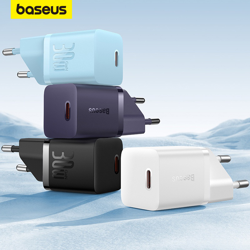 Baseus Carregador Rápido GaN5 Mini De 30W Para iPhone 15 14 13 Pro Max em Oferta na Shopee