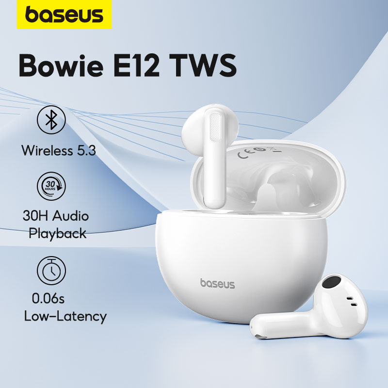 Baseus Bowie E12 TWS True Wireless Fones De Ouvido Bluetooth Design De Haste Curta