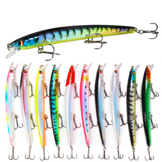 Kit 10 Iscas Artificiais Minnow 1/2 Meia Água de 13.5cm/15.4g Pesca Tucunaré Traíra Dourado Robalo Black Bass