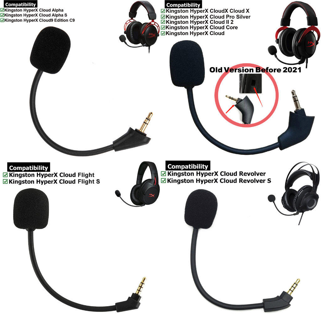 Cabo Microfone De 3,5mm Para HyperX Cloud 2 II X Core Pro Silver Cloudx Revolver Flight Alpha S Cloud9 C9 Gaming Headset