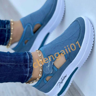 Sapatos Mulher Tênis De Lona Sapato Feminino Casuais Senhoras Desporto Plataforma Sneaker Escavar
