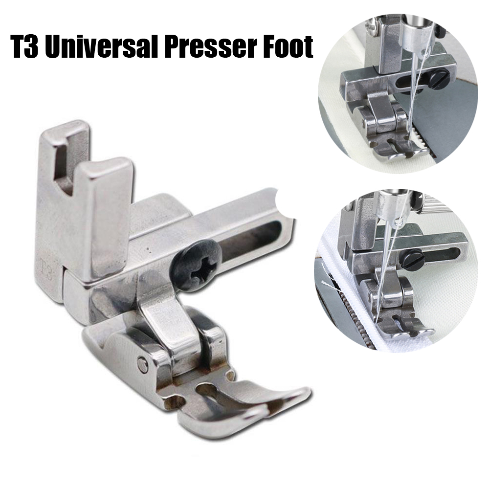 Universal Foot T3 Cordão Ajustável/Regular/Zipper Calcador De Costura Industrial Para Acesso A Máquina De 1 Agulha