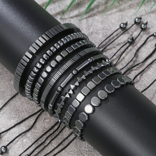 Pulseira De Hematita Preta Clássica Ajustável Mulheres Homens Cura Irregular De Contas Pulseiras De Saúde Perda De Peso Jóias Trançadas em Oferta na Shopee