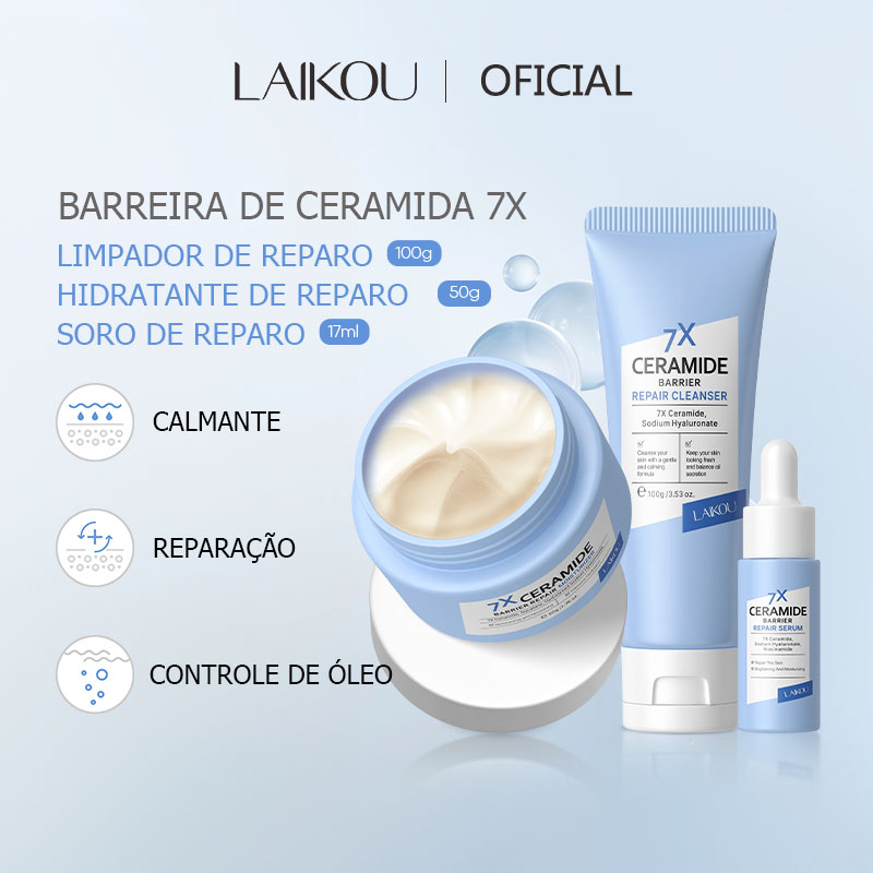 LAIKOU 7X Ceramide Barrier Repair Serum Moisturizer Reduzir Linhas Finas Hidratação Profunda Reparação Da Pele - Beauty