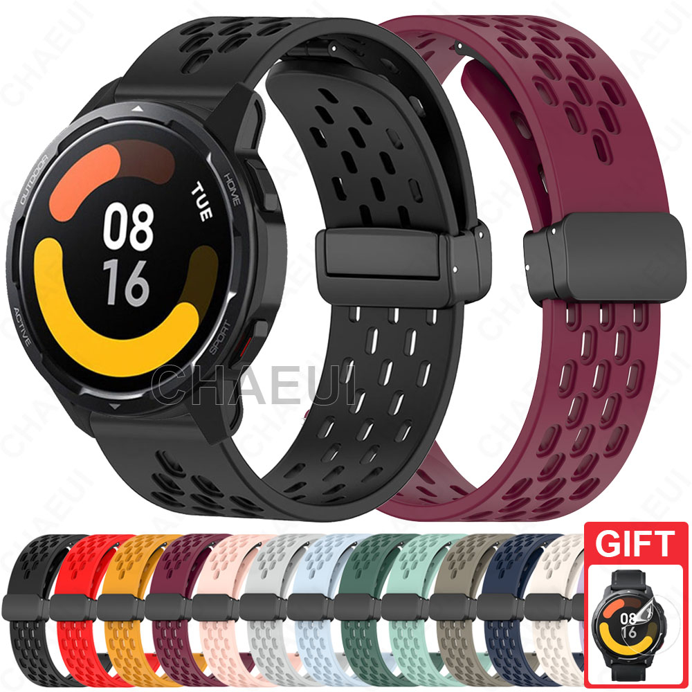 Pulseira De Silicone Acessórios Respiráveis Para Xiaomi Watch S5 / 5 / S4 / S3 /