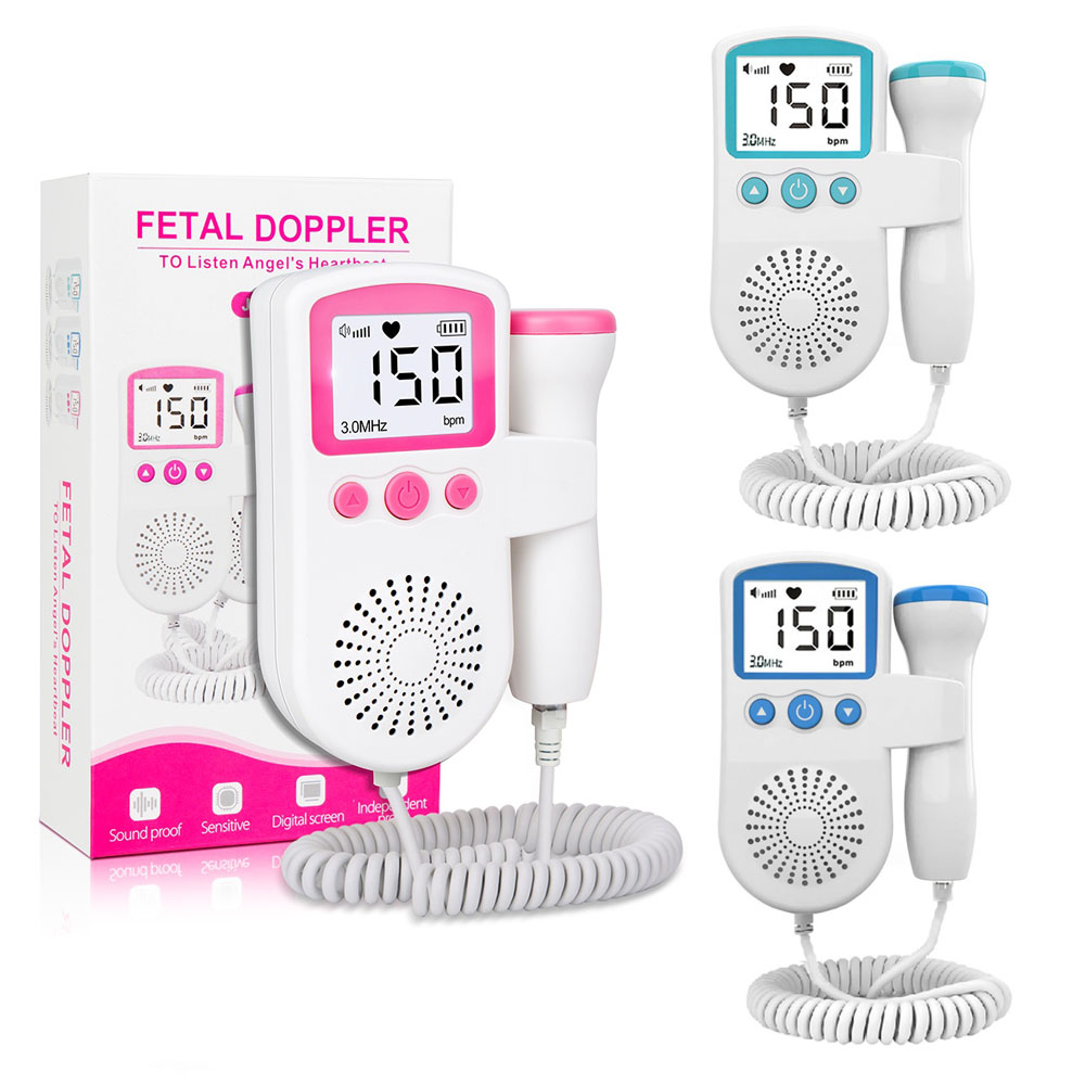 Monitor de Frequência Cardíaca de Pneus Dopler Monitor de Frequência Cardíaca de Bebês Gravidez Detector de Batimento Cardíaco LCD Backlight Pulse Gauge Non-Radiation Ultrasonic Pregnant Women Stethoscope