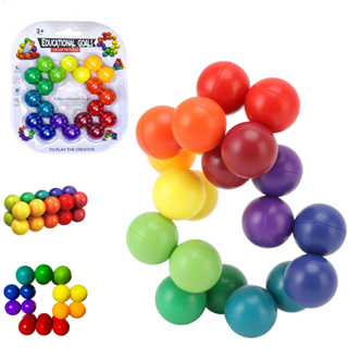 Autismo Sensorial Fidget Toy Alívio Do Estresse Ansiedade Inseparável Bola Arco-Íris , Boy Girl 3-12 Year Old em Oferta na Shopee