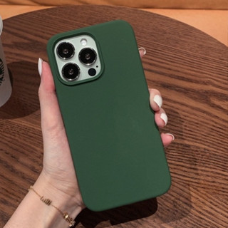 Estojo De silicone Líquido Verde Escuro Para Celular É Adequado iPhone 15 11 12 13 14 pro max 14plus xsmax xr xs 7 8plus Proteção Contra Queda