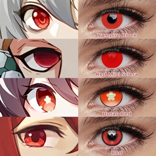 UYAAI 2pcs/1pair Cosplay Lentes De Contato Coloridas Para O Halloween Maquiagem Contatos Com Os Olhos Série Vermelha