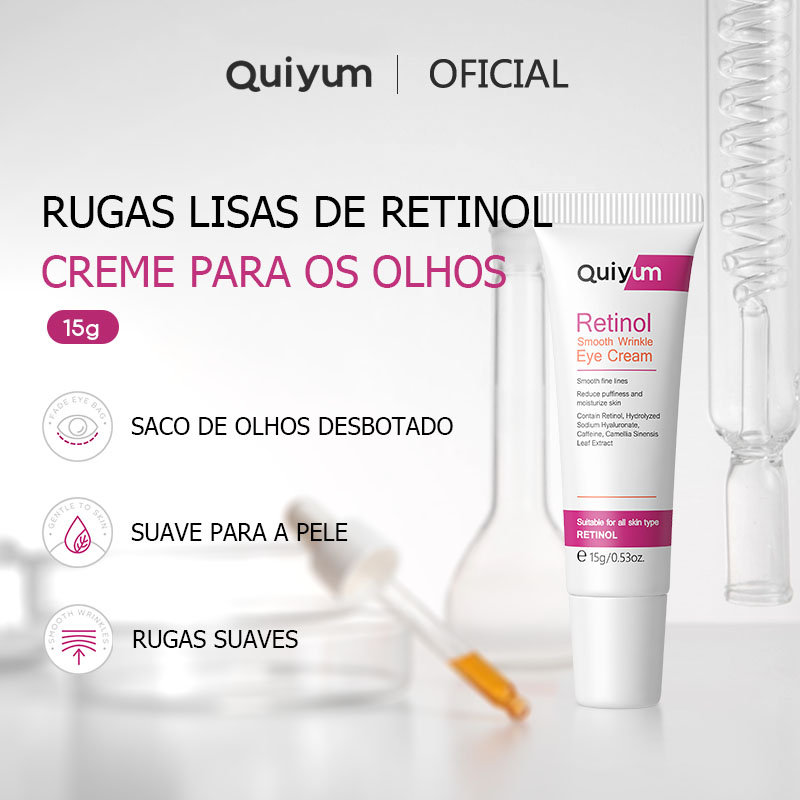 QUIYUM Retinol Creme De Rugas Suaves 15g Linhas Finas Reduzir A Puffiness Hidratar Pele