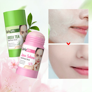 QUIYUM Chá Verde/Sakura Máscara Sólida De Argila Em Bastão Limpeza Profunda Controle De Óleo 40g