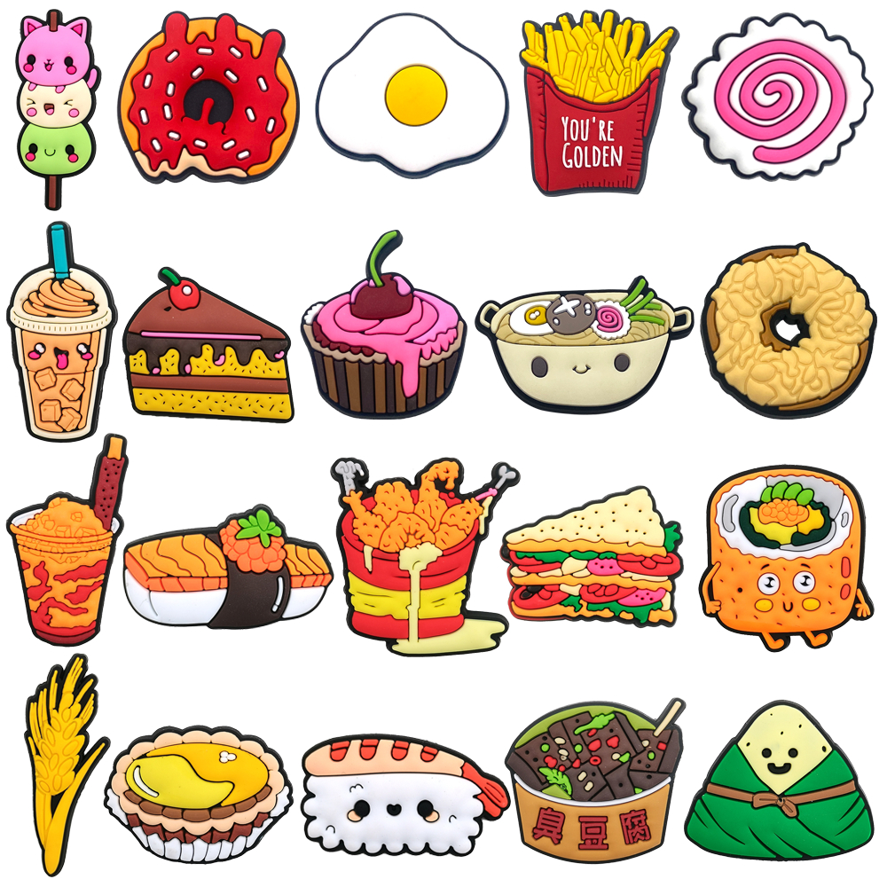 MEIDJ Encantos De Sapato 20 México Food Pattern Decorações Acessórios do PVC com botão