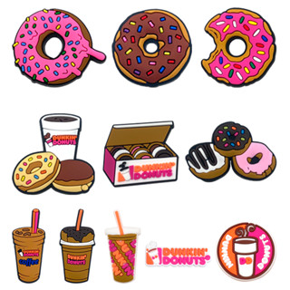 Jibbit Para Croc Shoes Acessórios DUNKIN DONUTS Série PVC Decorações Com Botões