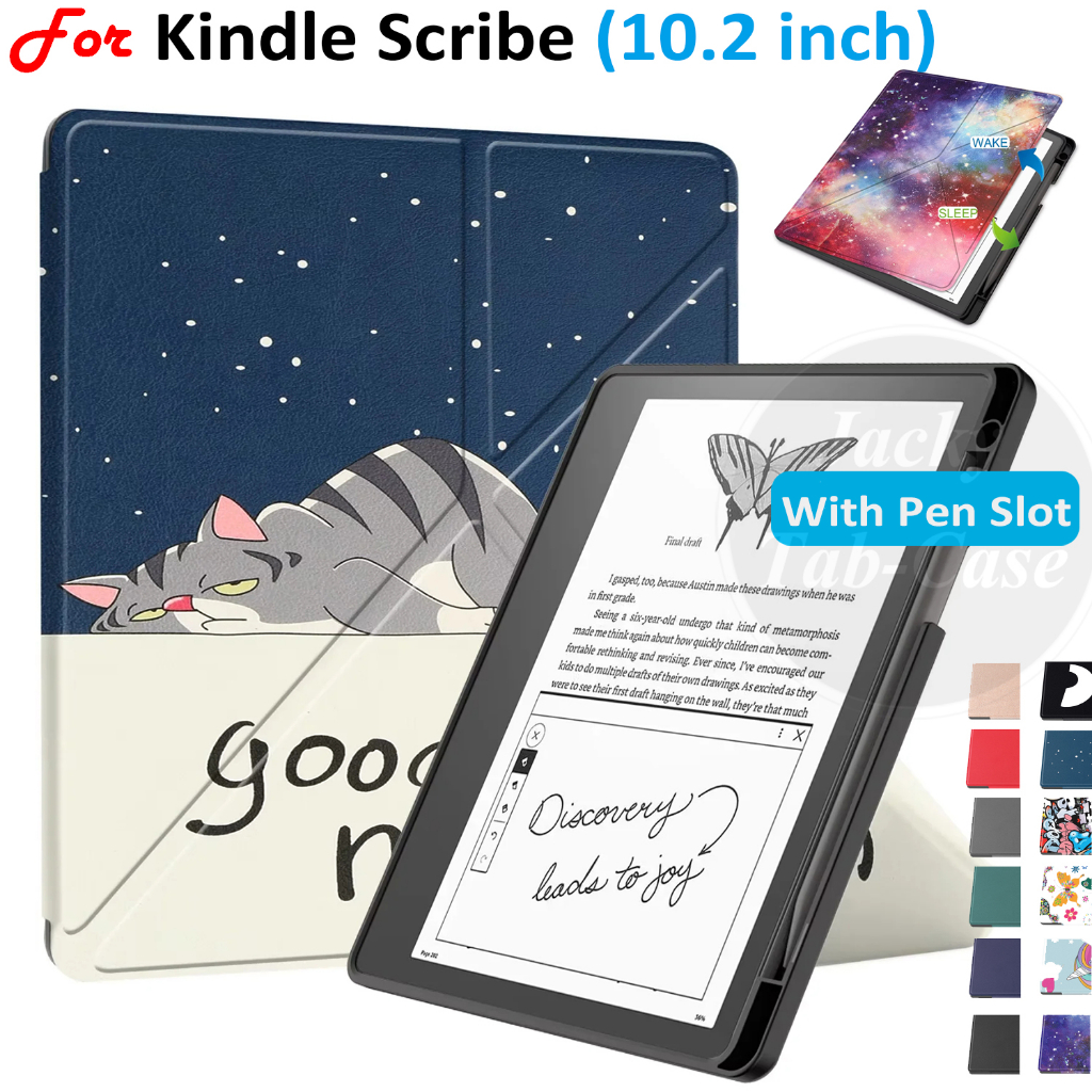Para Kindle Scribe 10.2 " 2024 2022 Modelado Couro Do Plutônio Magnético Flip Suporte Caso Capa De Silicone C4A6T4