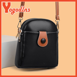Yogodlns Celular Saco De Couro Mulher Simples De Compras Multicamadas