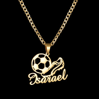 Colar Personalizado Com Nome , Estilo Esportivo De Futebol , Correntes Personalizadas De Aço Inoxidável Para Homens , Jo