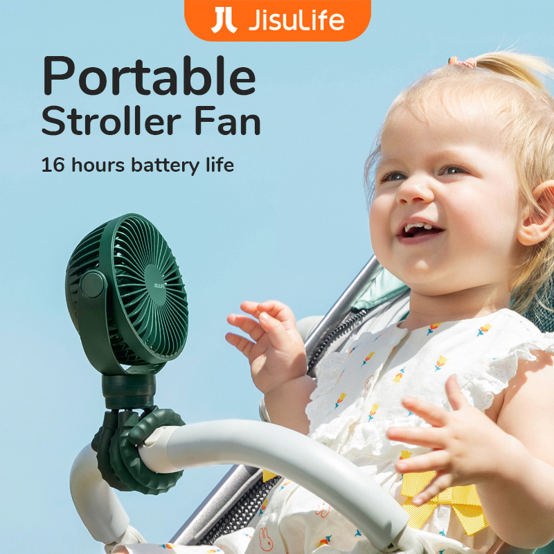 JISULIFE Ventilador De Carrinho De Passeio USB Recarregável Com 4 Velocidades 360 ° Tripé Giratório E Flexível Para Assento De Mesa Portátil Carro