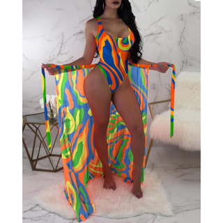 [Entrega Rápida] 2023 Novo Traje De Banho Retrô Europeu E Americano Saia De Gaze Conservadora Feminina De Proteção Solar De Praia De Uma Peça De Fato De Primavera Quente Conjunto De Três Peças