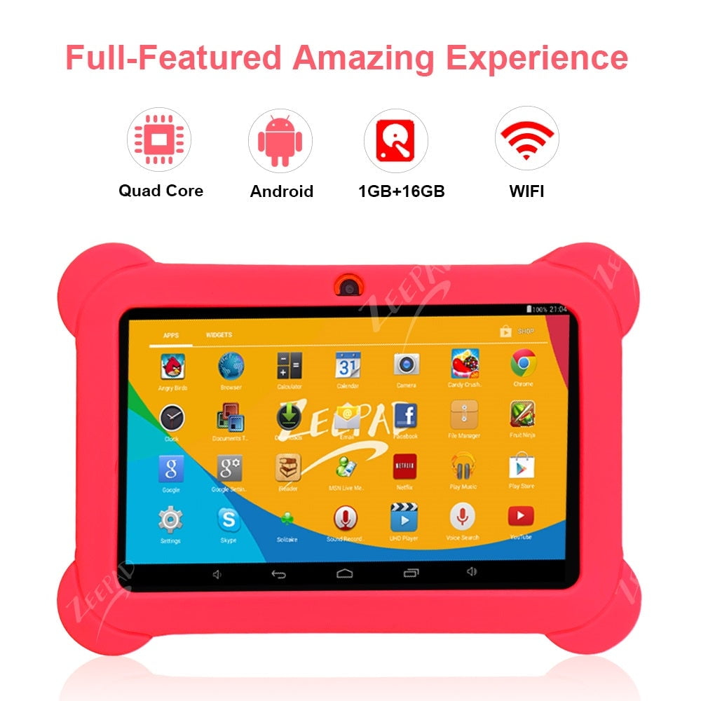 Tablet infantil Tablet 7-Inch KIDS Tablet A33 Quad-Core Mali-400 MP GPU Jogo de aprendizagem de tela sensível ao toque capacitiva