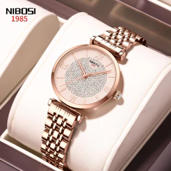 NIBOSI Relógio Feminino De Luxo Elegante De Quartzo De Moda