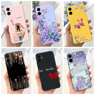 Samsung Galaxy A05 2023 A 05 4G SM-A055F Estojo Linda Flor De Borboleta Pintada Com Cor De Silicone Macio Para Telefone