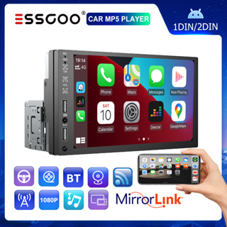 ESSGOO 1 din 2 din Carro MP5 Player Rádio 7 Polegadas Tela Sensível Ao Toque Mirror Link Multimídia Car Bluetooth FM em Oferta na Shopee