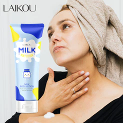 LAIKOU Loção Corporal Branqueadora De Leite Niacinamida Hidratante Suave Pele Seca Áspera 120g