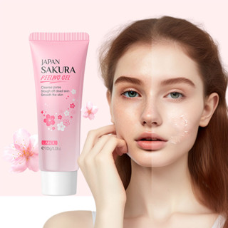 LAIKOU Japão Sakura Peeling Gel Esfoliante Facial Removedor De Pele Morta Poros Limpos 100g