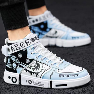Tênis De Anime De Sucesso Luffy Zoro Ace Tendência De Moda One Piece Hightop