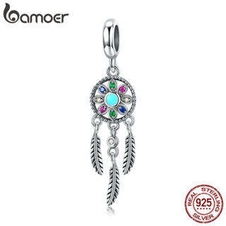 Bamoer Colar De Pingente De Cristal De Zircônia 925 Apanhador De Sonhos