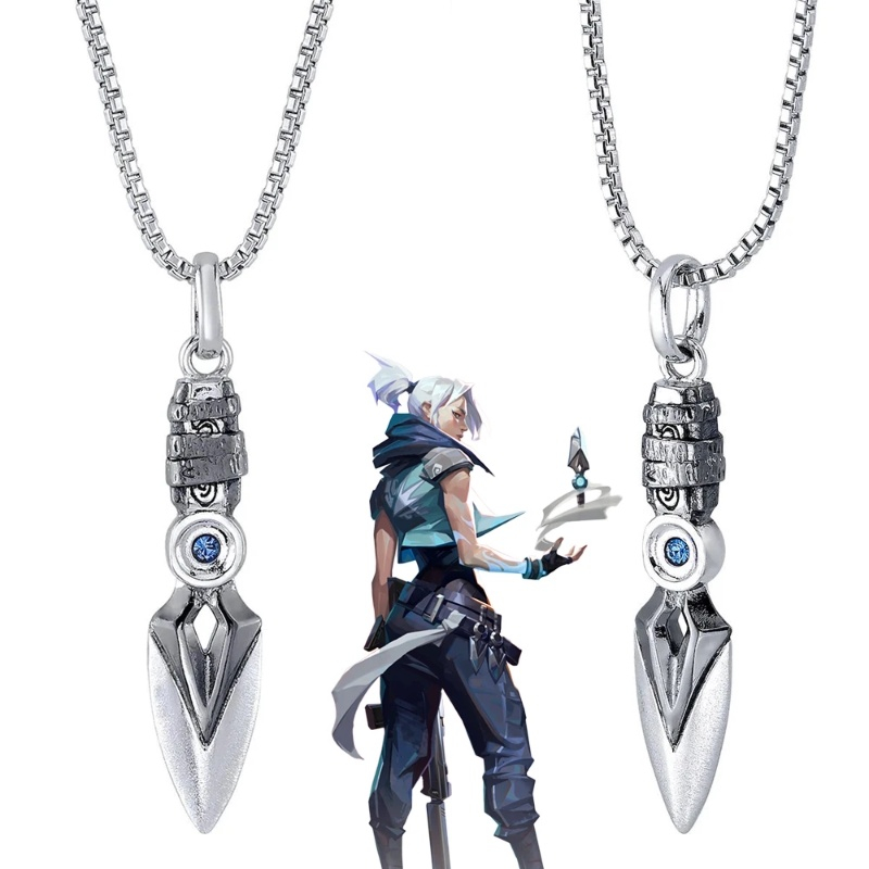 Jogo Valorant Colar Jett Sage Cosplay Unisex Blade Pendant Moda Acessórios Presentes