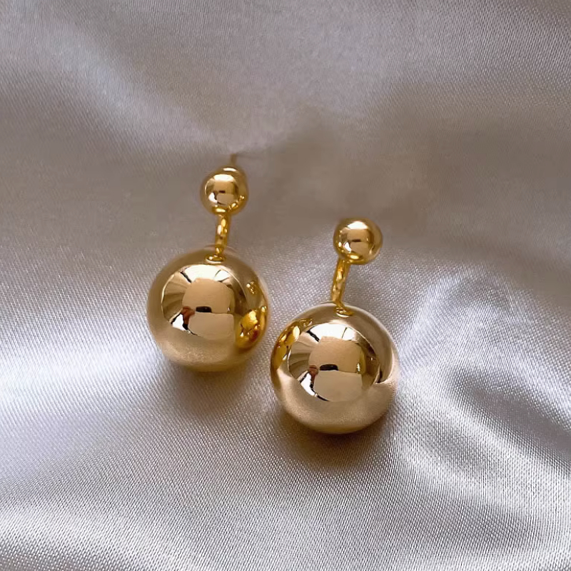Brincos Golden Ball Brincos Moda Brincos de Luxo High-End Design Único Jóias em Oferta na Shopee