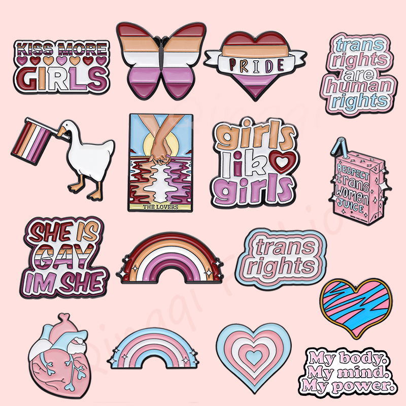 Gils Coloridas Como Meninas Broches De Alfinete De Esmalte Orgulho Homosex Broche De Coração Lapela Crachás Mochila Jóias Presentes Para Amigos em Oferta na Shopee