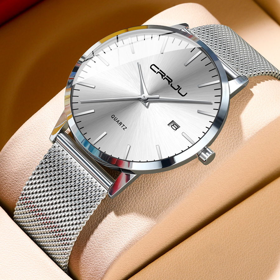 CRRJU Relógios Masculinos De Moda casual Simples design Clássico Esporte À Prova D'água Movimento Original Autêntico De Quartzo 2172 em Oferta na Shopee
