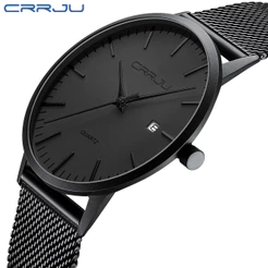 CRRJU Relógio Masculino Casual Moda Simples Tendência Retro Momentos Clássicos Design Esportivo Movimento Quartzo À Prova D'água 2172 X