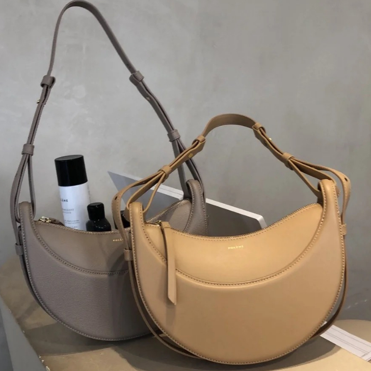 POLENE Saddle Bag Girls Trendy Crescent Bag One-Shoulder Armpit Cross-Body