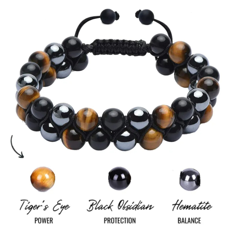 Pulseiras Hematita Olho De Tigre De Moda Pulsera Hombre Magnéticas De Proteção À Saúde De Cura