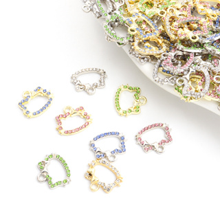 20pcs Kawaii Rhinestones Inlaid Bowknot Cat Avatar Frame Charmes Para Bracelete De Bricolage Brincos De em Oferta na Shopee