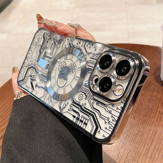 COVET Luxury CircuitBoard Caixa Transparente Para IPhone 15 14 13 12 11 Pro Max Plus De Pára-Choques Magnética Macia