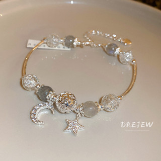 DREJEW Zircon Star Moon Crystal Bracelet Design De Moda Pulseira Com Contas De Temperamento Elegante em Oferta na Shopee