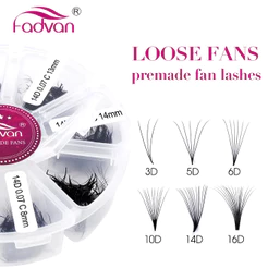 Fadvan 520 Ventiladores/Bandejas Premade Loose Fans 5D/6D/10D/16D Extensão De Cílios Com Haste Afiada Pestanas De Raiz Fina