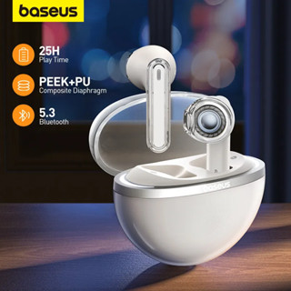 Baseus Bowie E5 Bluetooth 5.3 True Wireless Fones De Ouvido Translúcidos Desenho De Caixa Translúcida