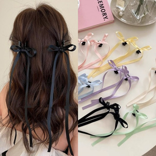 [Beautiful Magpie] 2pcs/set Fita De Laço Estilo ballet Francês Com Pequeno Clipe Puro Desejo Doce Menina Alta Qualidade De Cabelo