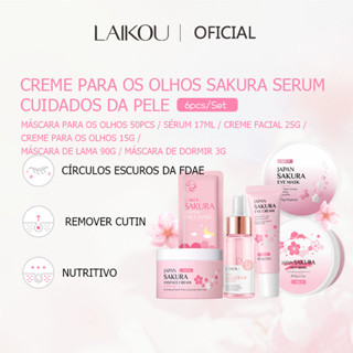 LAIKOU Sakura Soro Brilhante Creme Hidratante Reduzir Sacos De Olhos Iluminar Ponto Escuro Conjunto 6pcs
