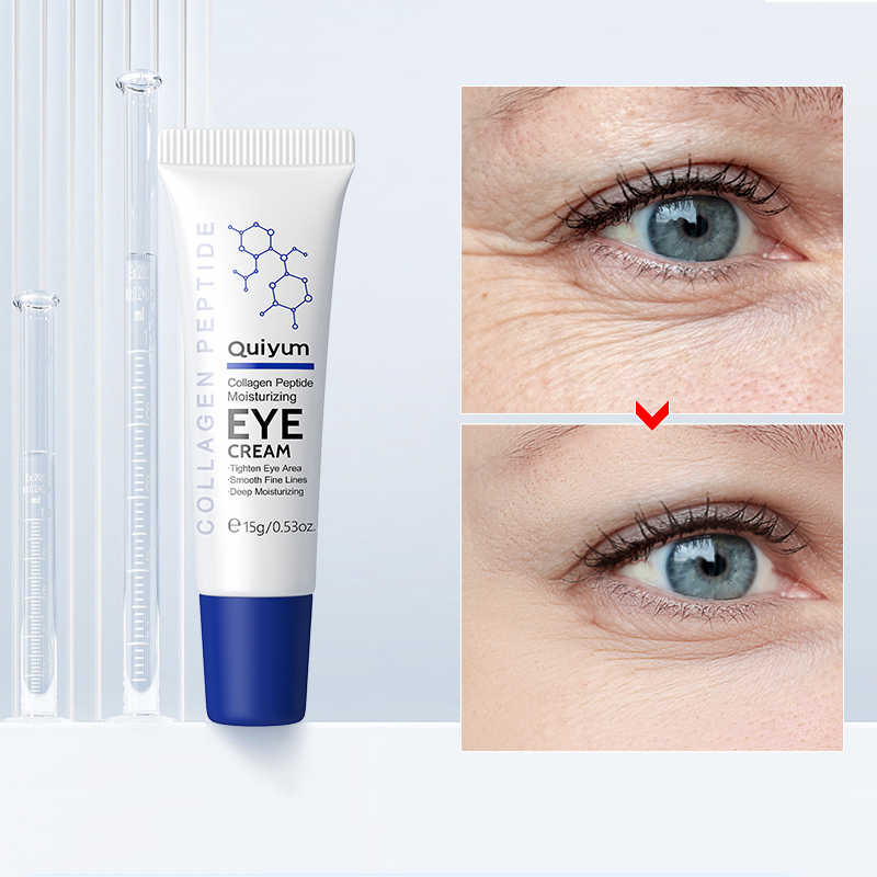 QUIYUM Colágeno Peptídeo Hidratante Creme Para Os Olhos Anti-Envelhecimento Linhas Finas Suaves Reduzir Saco 15g