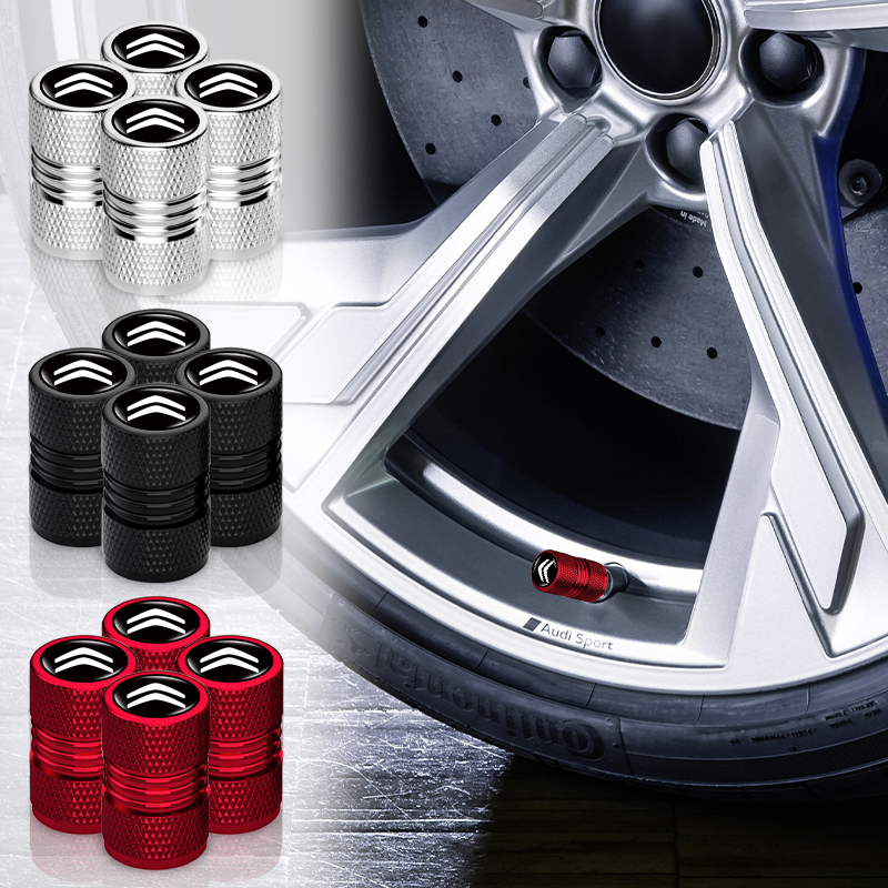 4pcs Elegante Tampa Roscada À Prova De Poeira Para Pneus De Carro Da Haste Válvula De Alumínio Citroen C1 C2 C3 C4 C5 C6 C8 C4L DS3 DS4 DS5 DS5LS DS6
